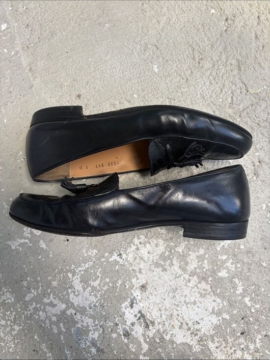 Ferragamo ostrich tassel loafers main image 5